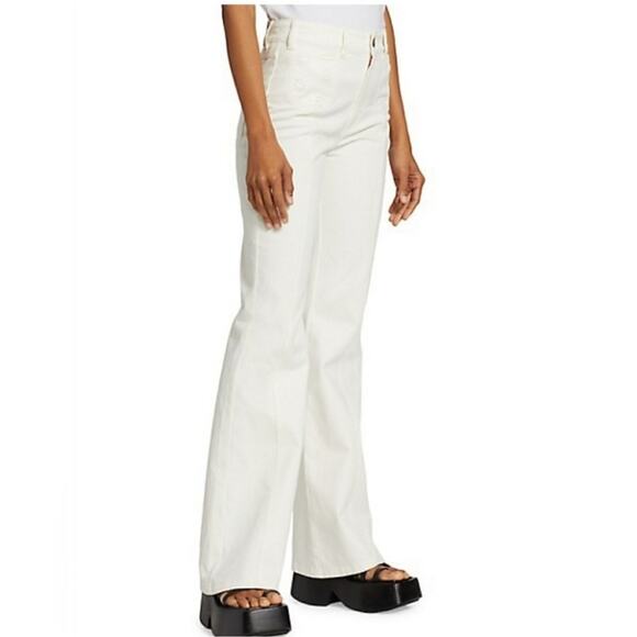 See By Chloe White Flare Bootcut Cotton Trouser Pants Size 2 - Picture 3 of 14